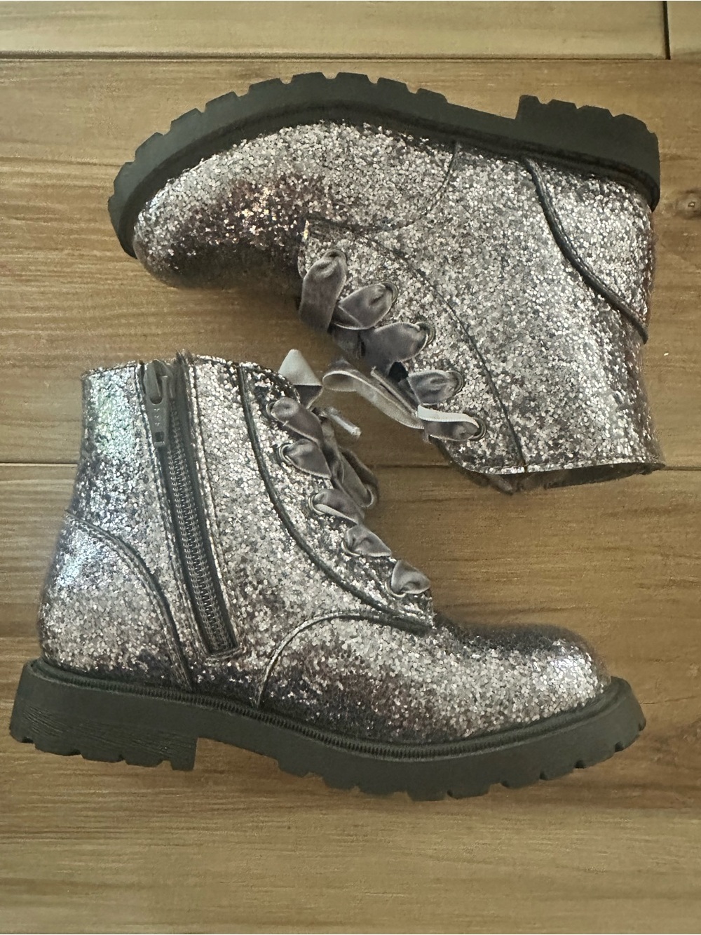 Old Navy Glitter Combat Boots 11 (girls)
